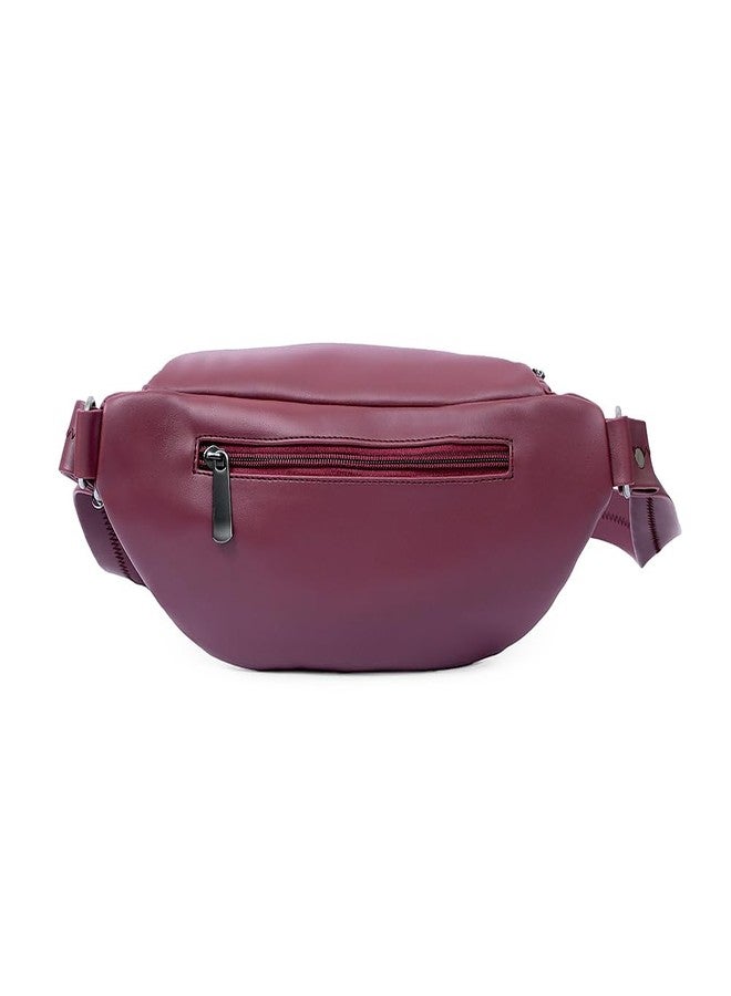 Custo Dash Crossbody Sling | Travel Fanny Pack for Men, Women | Vegan Leather Shoulder Bag with Internal & External Pockets (Burgundy) - Image 4